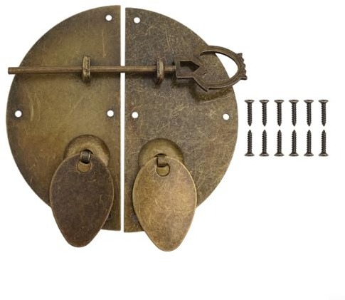 Poignée de porte de style chinois nostalgique et goupille de verrouillage - Solution élégante pour améliorer vos meubles