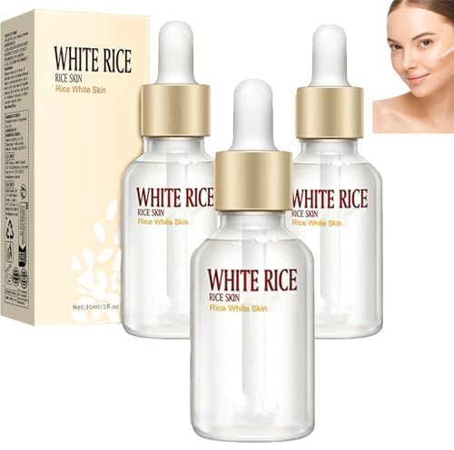 Anti-Wrinkle Rice Serum, Facial Whitening Serum, Deeply Moisturizing with Niacinamide, Nourishing & Firming, Fading Dark Spot, Brighten & Even Skin Tone, Repair Dry Skin, For All Skin Type (3pcs)