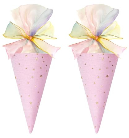 Schultüten Zuckertüte,Geschwister Schultüte,Geschwister Zuckertüte | 2er Einschulung Schultüten Mädchen Junge,Geschenktüte Party,kleine Tüte Geschenkverpackung,Einschulung Schulanfang