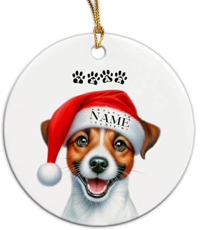 Weihnachtsschmuck Aus Keramik Jack Russell Ornament Weihnachtsdekorationen Andenken Weihnachtsanhänger Für Vater Freunde 7.3CM