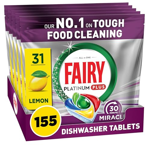 Fairy 30 Minute Miracle Platinum Plus Dishwasher Tablets, 5X 31 Capsules