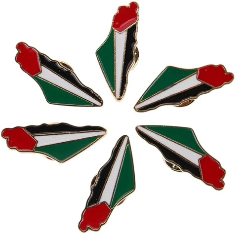 GALPADA Lot de 6 Broches Métal Drapeau Palestinien, Épingle à Revers pour Paquet à Dos, Pins Drapeau Palestine, Accessoire Mode Unisexe pour Vêtements et Chapeaux, Décoratif et Polyvalent