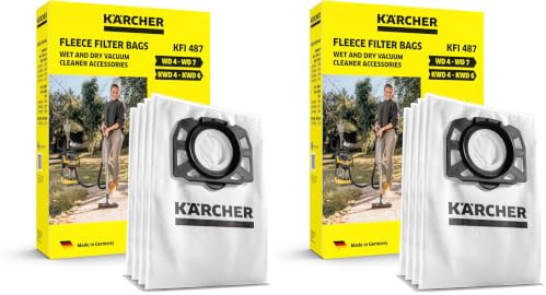 Karcher Sachet filtre ouate MV4/MV5/MV6 Accessoire pour aspirateur 4 pièces (Lot de 2)