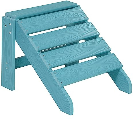 NEG Design Adirondack Fußbank MARCY türkis-blau | täuschend echte Holzoptik, Indoor und Outdoor Möbel