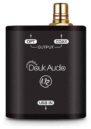 Nobsound Douk Audio U2 USB Converter XMOS XU208 Digital Interface TOSLINK Coaxial DOP SPDIF Adapter DSD64 PCM192Khz (Black)