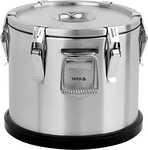 Yato Profi Gastro Edelstahl Thermotransportbehälter mit PU-Isolierung, Thermospeisenbehälter Thermobox Speisenbehälter(15 Liter)