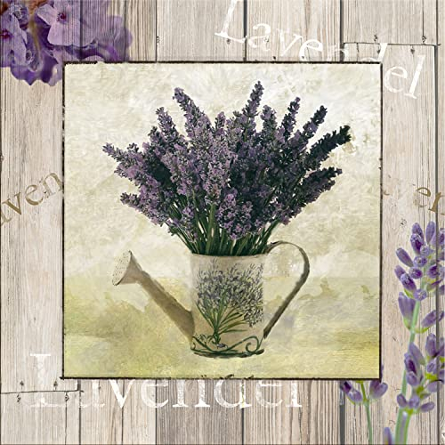 artissimo, Dekopanel, Deco Panel, ca. 30x30cm, PE6333-PA, Kräuter: Lavendel, Bild, Wandbild, Poster auf Decopanel, Küche, Küchenbild, Kräutertöpfe