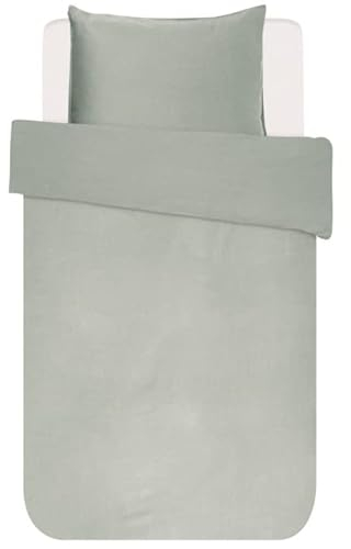 ESSENZA Minte Satin-Bettwäsche 140x200 / 70x90 (at) Dusty Green