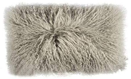 pad - Glory - Kissenhülle, Kissen - Lammfell - Lammfellkissen - Light Grey, Hellgrau - 30 x 50cm - Lieferung erfolgt OHNE Füllung!
