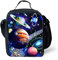 Amzbeauty Galaxy Planet Pattern Lunch Bag for School Kids Boys Girls Small Lunch Box Insulated Lunch Container with Adjustable & Removable Tote Bag
