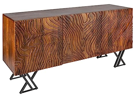 invicta INTERIOR Handgearbeitetes Sideboard Fluid 160cm Mangoholz aufwendiges Frontdesign Kommode Anrichte