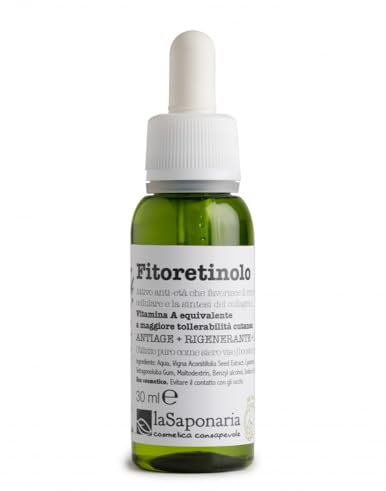 La Saponaria | Fitoretinolo, Siero viso anti-age, rigenerante e liftante, Attivo puro anti-età che favorisce il rinnovamento cellulare e la sintesi del collagene, 30ml