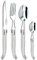 Laguiole Production - Ménagère 24 pièces - Set de Couverts de Table Acier INOX et ABS pour 6 Personnes - Solidité Extrême - Compatible Lave-Vaisselle - Manche Ergonomique - Blanc