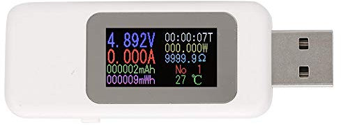 Telituny Tester USB Caricatore Rivelatore-Display LCD Tester USB Caricatore Rivelatore Voltmetro digitale Amperometro Voltmetro DC4-30V(bianca)