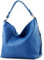modamoda de T160 Damen Leder Schultertasche Henkeltasche Large handmade in Italy, Farbe:Blau2021
