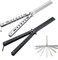 Cutefly Metall Schmetterlings Kamm 2 Stücke - Edelstahl Butterfly Faltbarer Taschenkamm für Männer Styling Haar Barberkamm Haarstyling (Silber/Schwarz)