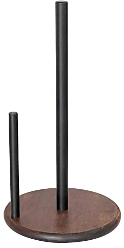 Küchenrollenhalter Arbeitsplatte mit runder Basis aus echtem Holz, Bauernhaus-Papierhandtuchhalter, Ständer für Küchenrollen, Holz-Küchenpapierhalter für Küche, Esstisch, Heimdekoration