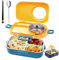 LANSKYWARE Edelstahl Bento Box mit Isolierter Lunchtasche 900ml Lunchbox & 200ml Suppenschüssel, Blau & Gelb
