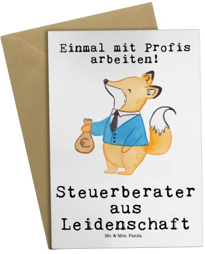 Mr. & Mrs. Panda Grußkarte Steuerberater Leidenschaft - Geschenk, glückwunschkarten, osterkarte, weihnachtskarten, einladungskarten, Klappkarte, Grußkarten