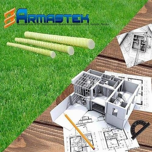 GFK Bewehrung Ø4-8mm 50m Rollen Glasfaserbewehrung Baustahl Betonstahl Baustahlmatten Moniereisen Armierung Bewehrungsstahl Glasfaserstab (Ø8mm 50m Rolle)