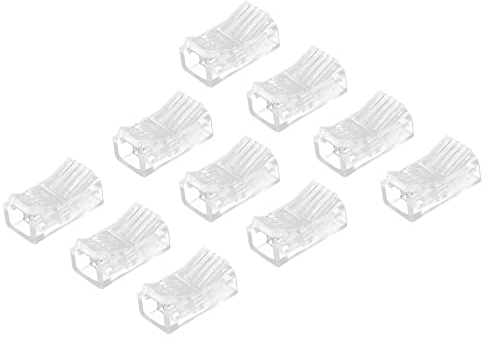 sourcing map LED Streifen Anschluss 4 Pin 8mm LED Steckverbinder für Lichtstreifen RGB Unverkabelte Klammern für Streifen Licht Lückenlose Stromschiene Beleuchtung Anschluss 10Pack