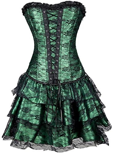 Korsett Kleid Corsagenkleid Corsage Vollbrust Kostüme Damen Burlesque Rock Moulin Rouge Gothic Corsagenkleid Korsett Spitenrock Übergrößen Halloween Corsage Rock Tüll Tutu