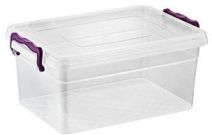 Plastic Storage Box Boxes Lid Handles Food Container Home Kitchen Office Box UK (10L)