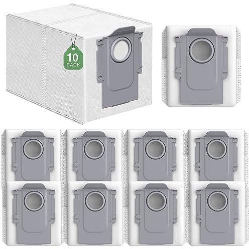 10 Stück Q Revo Staubbeutel, kompatibel mit Roborock Q Revo/Saros 10R/QV 35A/Q Revo Pro/Q Revo Curv/S8 MaxV Ultra Staubsauger, 4-lagiger Premium-Filterbeutel mit 3,3 l großen Ersatzbeuteln