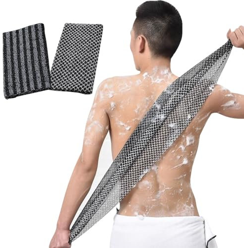 Filet De Bain Africain, Gant De Toilette Exfoliant, Eponge Douche Pour Corps,Dos, Fleur De Toilette, Serviette Exfoliante, Net Bathing Sponge Femme Homme Enfant, Accessoires Pour Le Bain (Noir)