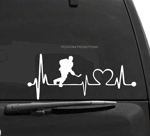 Rakelfix Eishockey Eishockeyspieler Typ2 Herzschlag Aufkleber 30 cm Herzlinie Hobby Sticker Auto Lack Scheibe Autoaufkleber