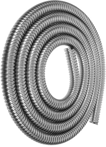 jojofuny Cable Protector Cable Management Sleeve Metal Hose Corrugated Conduit Tube Heat Shield Protector Wire Cable Sleeve Organizer Hose 300cm Outdoor Stainless Steel Protective Case