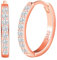 CPSLOVE Orecchini Cerchio da Donna Ragazze Eleganti Orecchini Cerchi con Zircone in Argento 925 Orecchini Creole de Diametro 1.2cm, Oro rosa