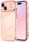 LCHULLE Coque Compatible avec iPhone 15 Plus Motif Coeur Housse Portable Forme Ondulée Bouclée avec Protection de Caméra Galvanisé Coque pour iPhone 15 Plus Rose