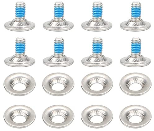 Dawafit 8Pcs/Set Snowboard Binding Screw Set, Snowboard Mounting Screws with Snowboarding Screw Washers Fixed Ski Accessories