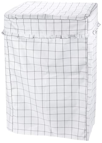 QUARKZMAN Housse pour Machine à Laver à Chargement Par le Dessus, Housse pour Machine à Laver Portable, 22Wx24Dx35H Pouces (Taille M) Blanc Grid Housse Imperméable pour Machine à Laver