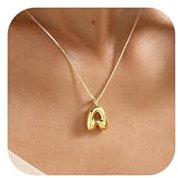 Halora Bubble Letter Necklace Gold Balloon Initial A Necklace Kette Mit Buchstaben Halskette Anhänger Buchstabenkette Damen