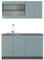 Vicco Singleküche R-Line, Küchenzeile Single, Blau-Grau/Anthrazit, 140 cm, AP Anthrazit