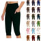 Uwdiohq Damen 3/4 Yogahose Hohe Taille Caprihose Weiß Bequeme Radlerhose Gymnastikhose Frauen Große Größen Sale Angebote Bestellung