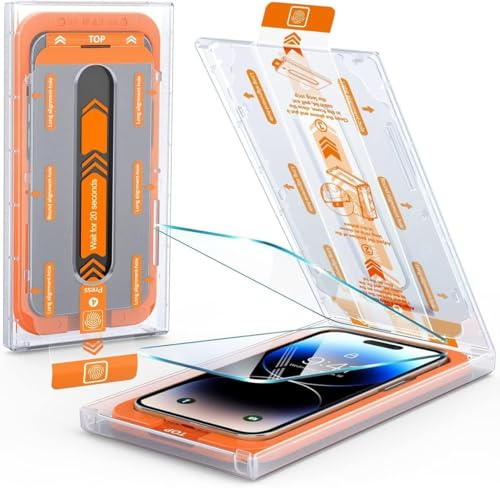 Alphn iPhone 14 Panzerglas, Autoeinbau Schutzglas, Schutzfolie iPhone 14, 9H Härte - Displayschutzfolie - Stoßfest, Glasschutz, Kratzfest, Anti-Fingerabdruck, Anti-Öl, Blasenfrei, 2 Stück