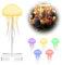 LED Quallen Lampe, RGB Gradient Jellyfish Lamp mit Sprachsteuerung und Intelligente Tentakel, Stimmungslichter für Zuhause Büro Weihnachten Geschenke, Tragbare Schwebende Quallen Lampe (mit Sockel)
