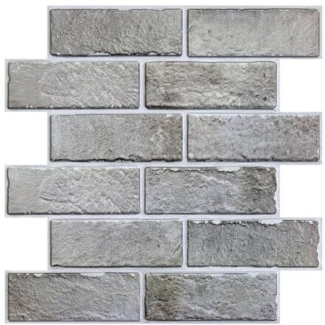 Commomy Panneaux Muraux 3D Imitation Brique, 10 Pièces, Pierre Dalle PVC Adhesive Murale Papier Peint 3D Autocollant, 30 × 30 cm, Panneau Mural Décoratif Revêtement Mural