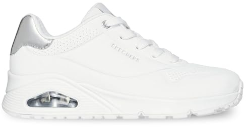 Skechers Damen UNO Golden Air Turnschuhe, White Durabuck/Silver Trim, 37 EU