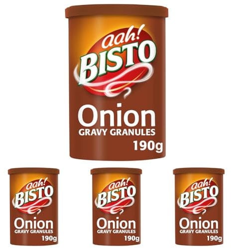 Bisto Flavoursome & Delicious Onion Gravy Granules, 190 g Drum (Pack of 4)