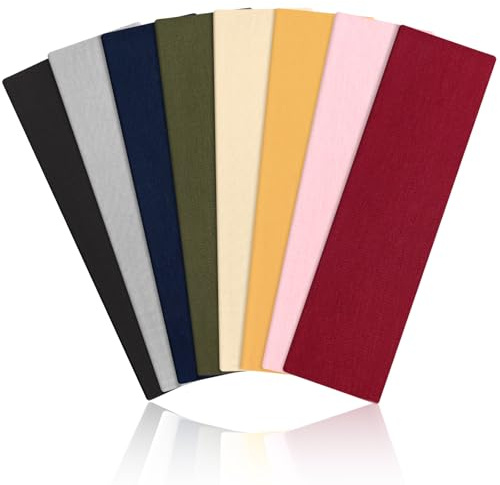 Tumurup Stirnband Damen Sport 8 Stück Haarband Damen 6cm Haarbänder Herren Elastisch Headband Sommer Schweiß Weich Antirutsch Hairband Mode-Accessoires für Kosmetik Workout Yoga Laufen Fitness Gym