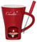 Gwezmxs Keramik Schokofondue Tasse Set mit Mit Gabel - 200ml, Rot