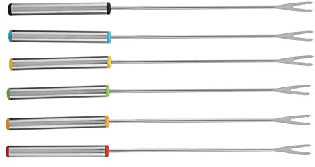 Fondue -Gabeln, 6pcs/Set Cheese Fondue Forks Küchen -Werkzeuggeschirr Fondue Sticks Fondue Sticks Set für Schokoladenbrunnen Käse Fontzue Braten Früchte Früchte