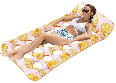 Lettino gonfiabile per piscina, gonfiabile, estivo, 18 tasche, gonfiabile, per adulti