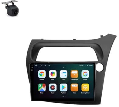 Genérico Android 9 Inch Touchscreen Car Radio Stereo for Honda Civic Hatchback 2006-2011 RHD with Carplay Android Auto GPS Navigation with BT WiFi USB Mirror Link FM Auto Parts(1+16G)