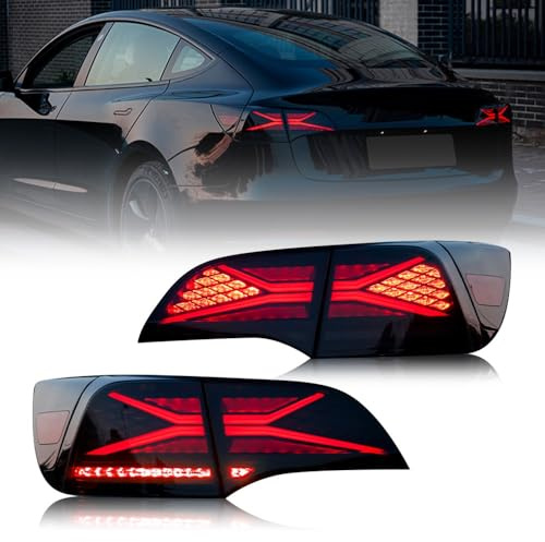 CKCD LED Rückleuchte kompatibel mit Tesla Model 3 Model Y 2017-2024 | mit Animation, Paar (links und rechts)