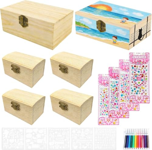 PPAAstunoras Schatztruhe Kindergeburtstag Kleine 15x9.5x6.3cm und 9x5.5x5cm